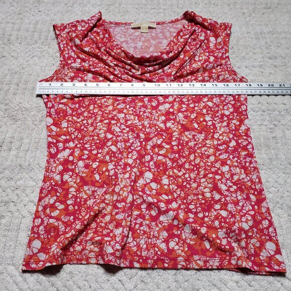 Michael Kors Women's Floral Patterned Cowl Neck Top Size M - Picture 2 of 9